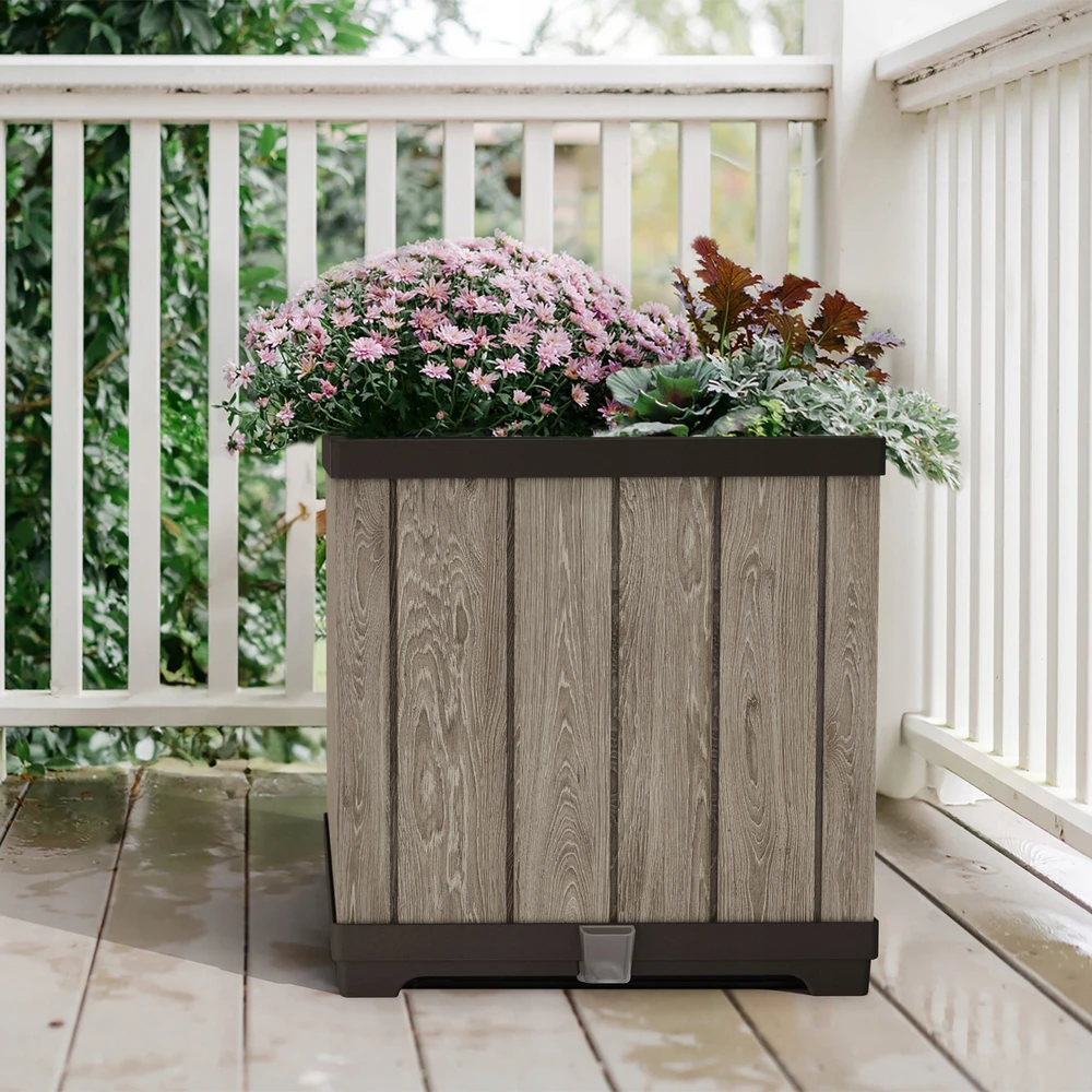 KETER 262635 garden planter ashwood