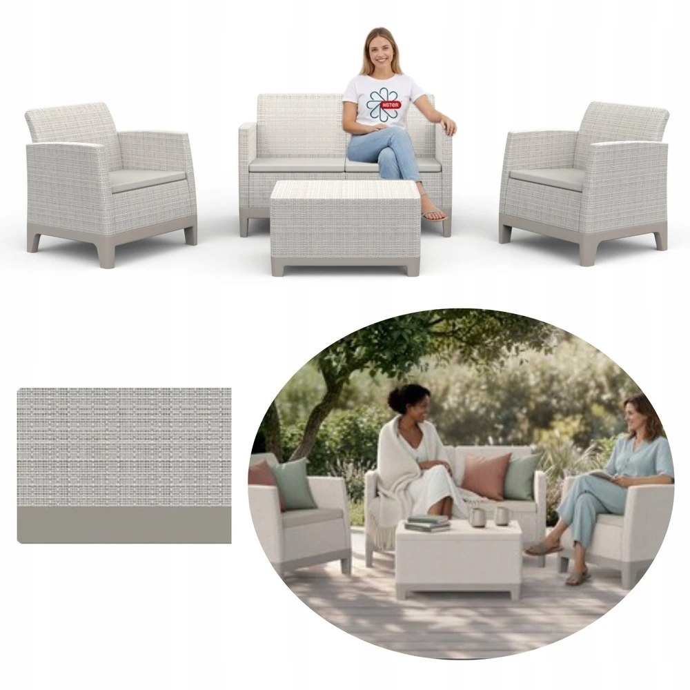 Keter Sodo baldų komplektas Scandi Forma 2 Seater Set pebble pilkas/light beige