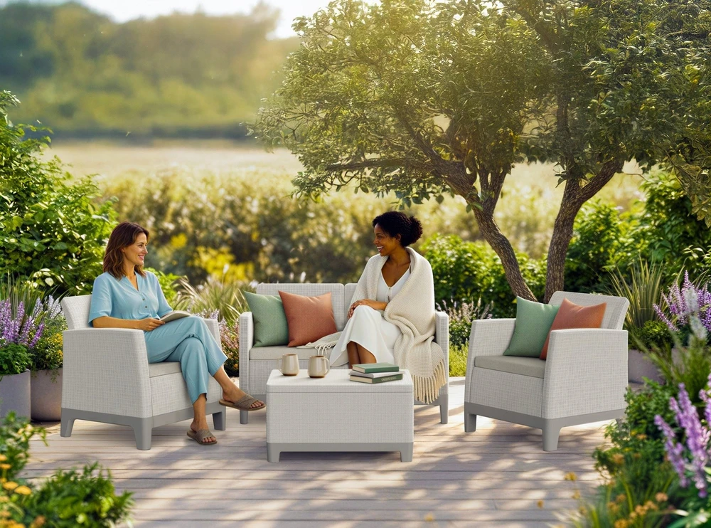 Keter Sodo baldų komplektas Scandi Forma 2 Seater Set pebble pilkas/light beige