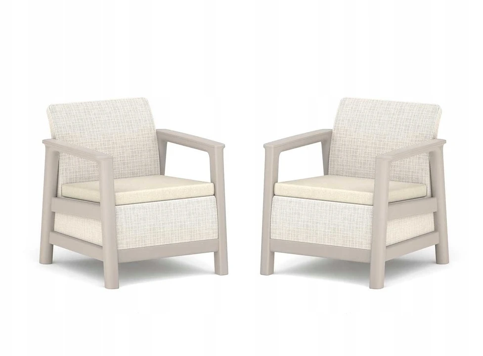 Keter Garden chairs 2 pcs. Scandi Linea pebble pilkas/light beige