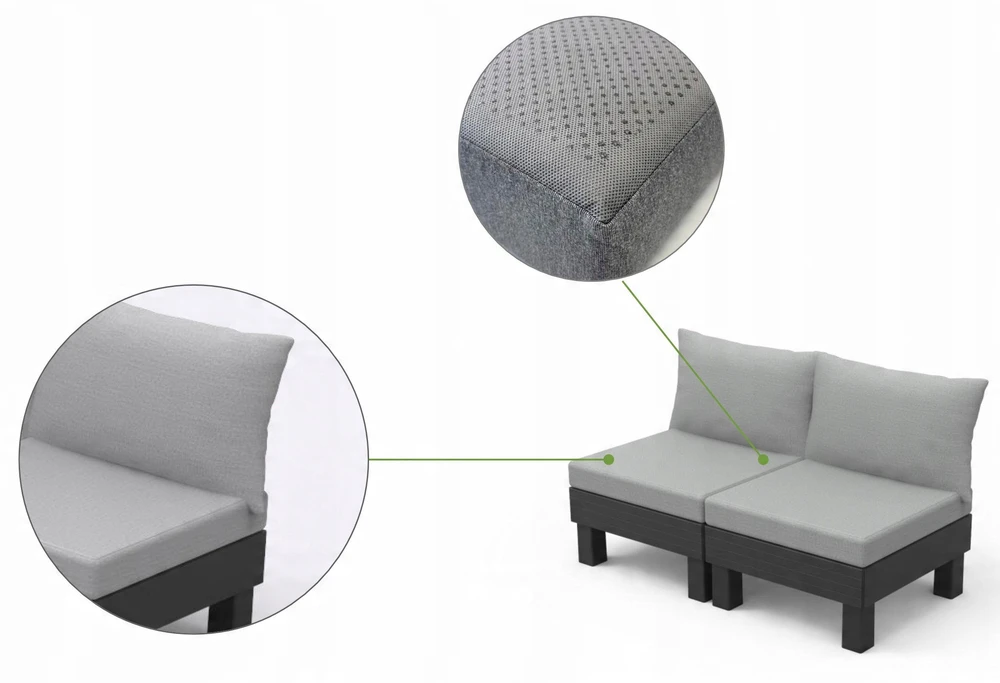 Lauko baldų komplektas Keter Sodo baldų komplektas Elements Balcony Set pilka šviesiai pilka