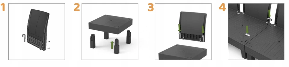 Lauko baldų komplektas Keter Sodo baldų komplektas Elements Balcony Set pilka šviesiai pilka