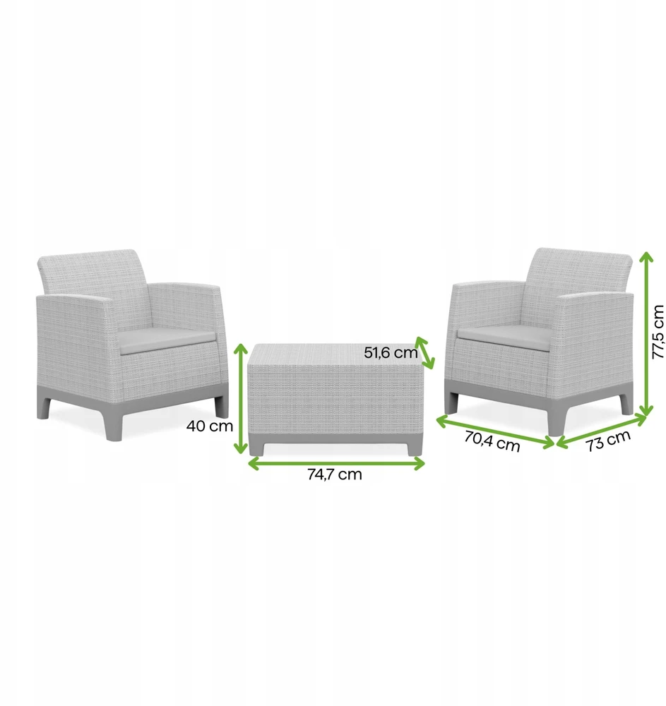 Keter Sodo baldų komplektas Scandi Forma Balcony Set pebble pilkas/light beige