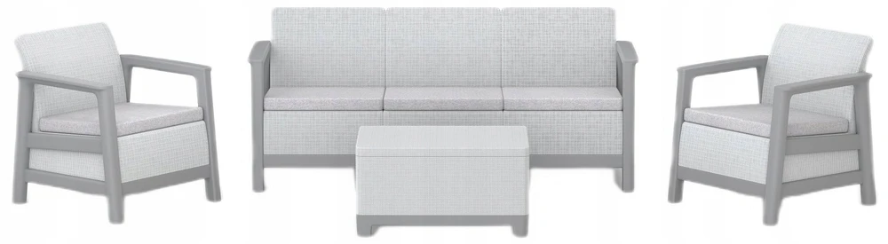 Keter Sodo baldų komplektas Scandi Linea 3 Seater Set light pilkas/dark steel pilkas