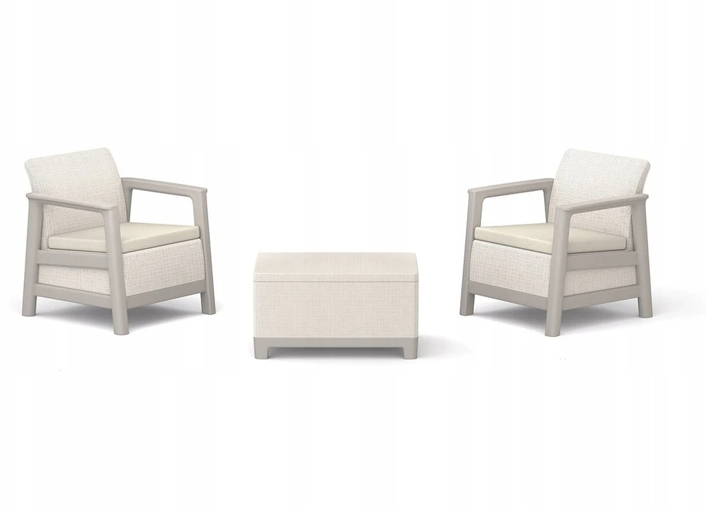 Keter Sodo baldų komplektas Scandi Linea Balcony Set pebble pilkas/light beige