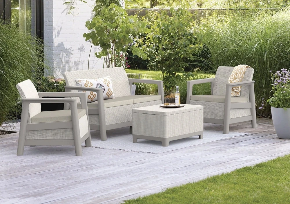 Keter Sodo baldų komplektas Scandi Linea 2 Seater Set pebble pilkas/light beige