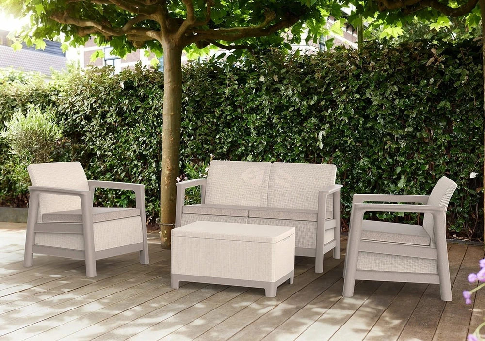 Keter Sodo baldų komplektas Scandi Linea 2 Seater Set pebble pilkas/light beige