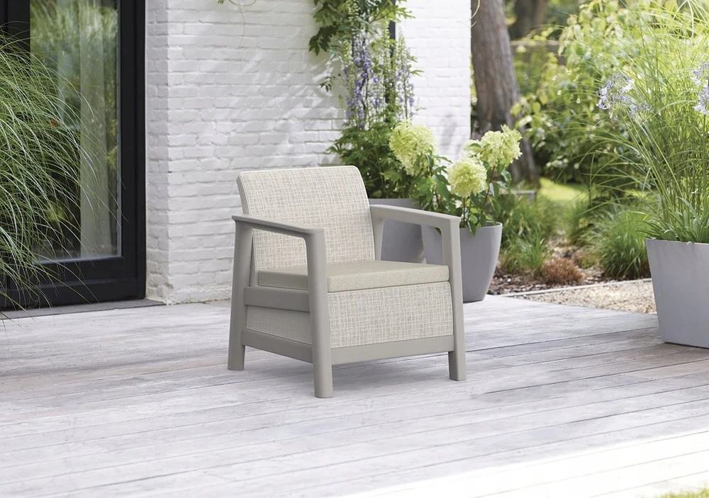 Keter Sodo baldų komplektas Scandi Linea Balcony Set pebble pilkas/light beige