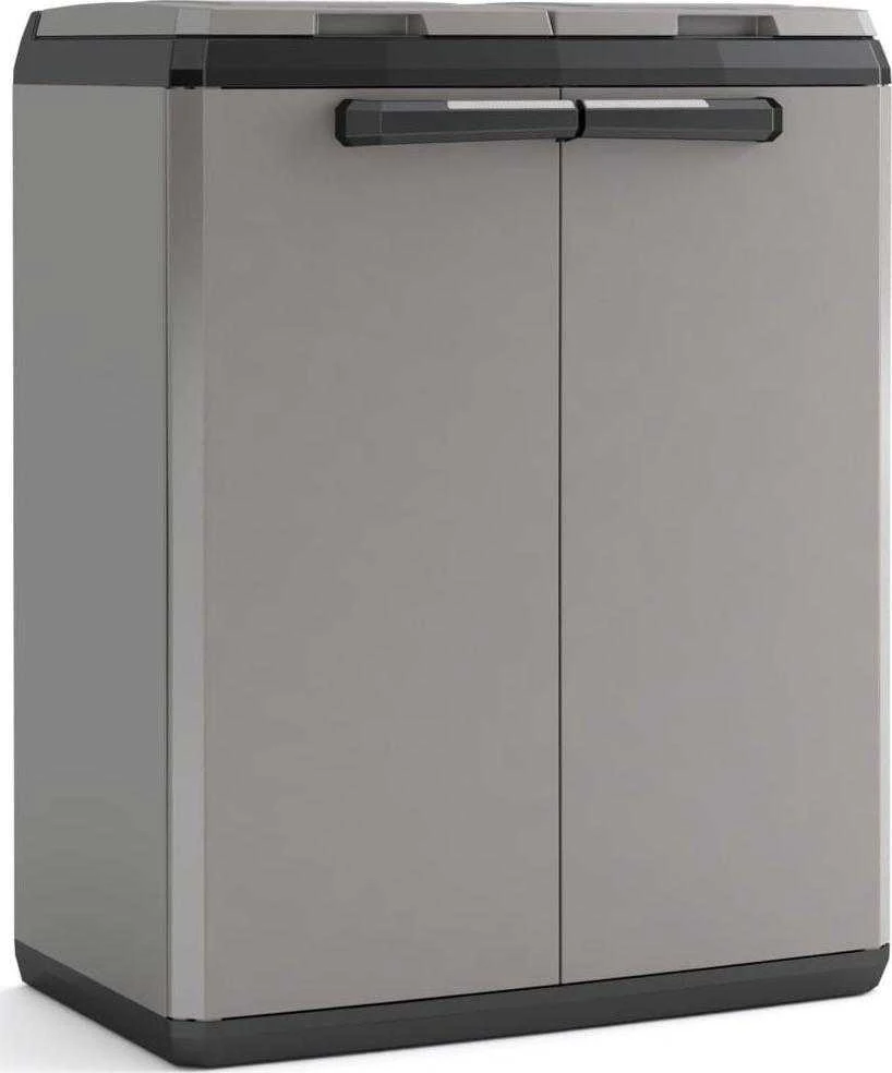Keter Šiukšlių rūšiavimo spintelė Split Basic, pilka ir juoda, 85cm