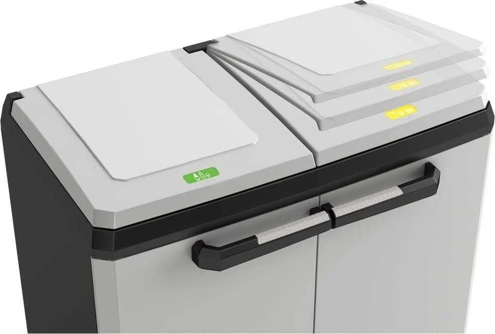 Keter Šiukšlių rūšiavimo spintelė Split Basic, pilka ir juoda, 85cm