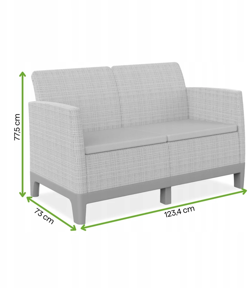 Keter Two-seater garden sofa Scandi Form 2 Seater Sofa pebble pilkas/light beige