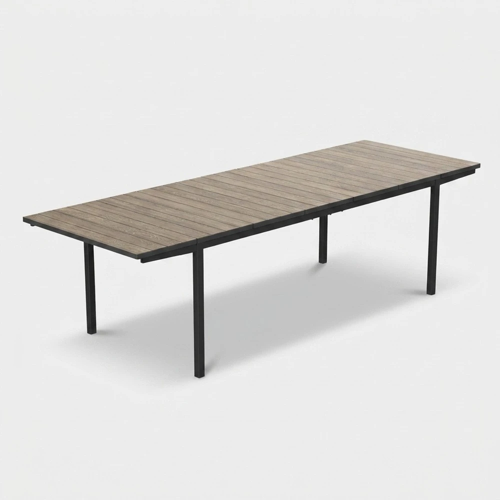 Keter sodo stalas, išskleidžiamas, Deco Porto Nova, išskleidžiamas, 200–280 cm, uosio medienos atspalvis/juodas