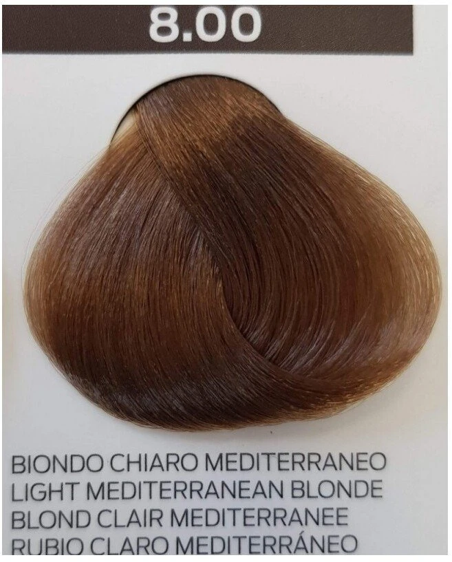 Intercosmo Voila 3C Intense Permanent Hair Dye 8.00 Light Mediterranean Skirtas šviesiems plaukams, 60 ml