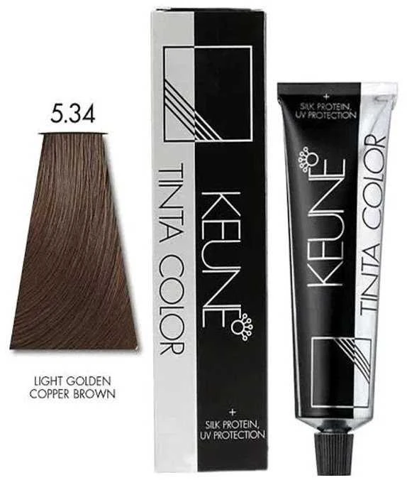 Keune Tinta Color ilgalaikiai plaukų dažai 5.34 šviesiai auksinė vario ruda, 60 ml