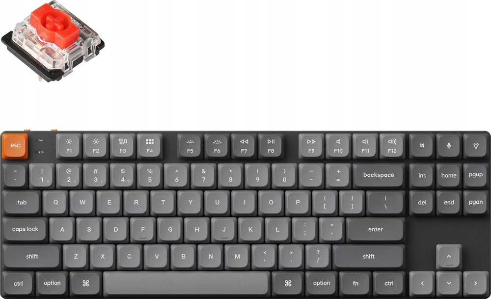 Klaviatūra Keychron K1 Max 80% TKL Raudona Switch Hot-Swap Juodas