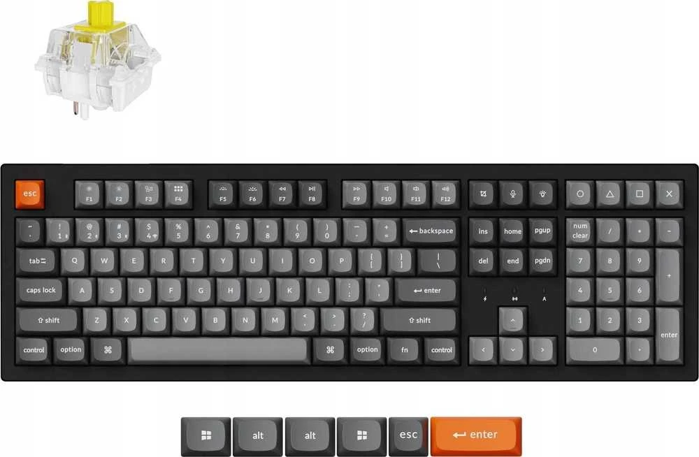 Keychron K10 Max QMK/VIA RGB – US išdėstymas – Super Banana (K10M-H4) Belaidė Žaidimų Klaviatūra