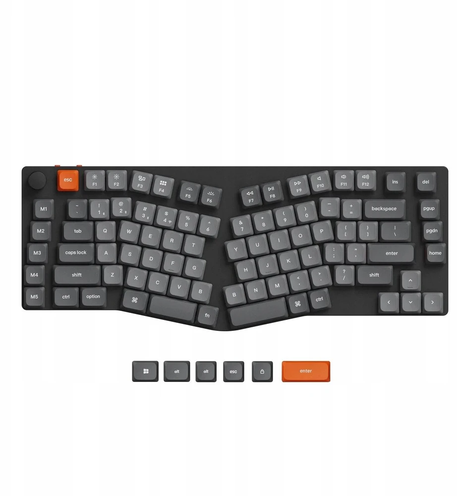 Keychron K15 Max Led Raudona Switch Wireless Low Profile Klaviatūra (Juodas) [K15M-A1].