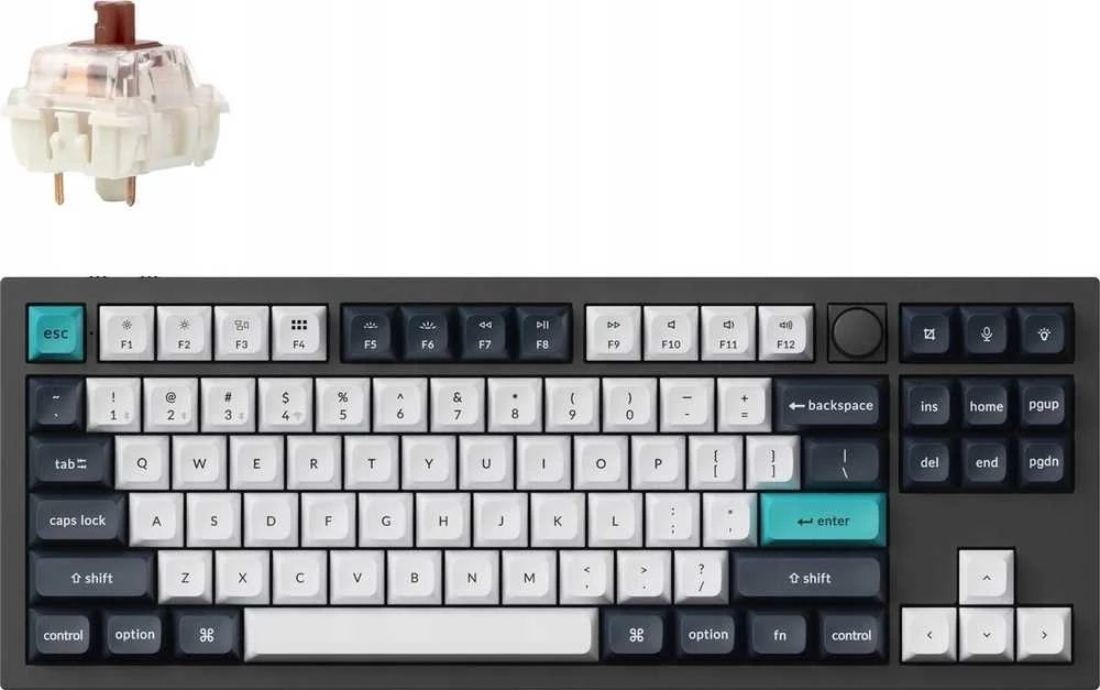 Klaviatūra Keychron Q3 Max 80% TKL Brown Switch Carbon Juodas