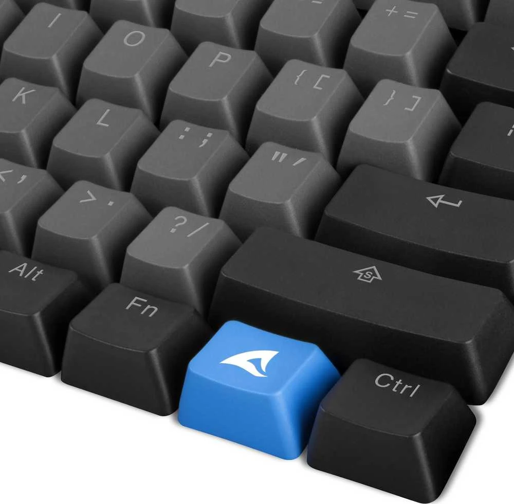 Klaviatūra Sharkoon Keychron Rykliai DAUGIAU SAC20 S4, keycap (juoda, 62 vienetų, ANSI išdėstymas (US), SKILLER SGK50 S4)