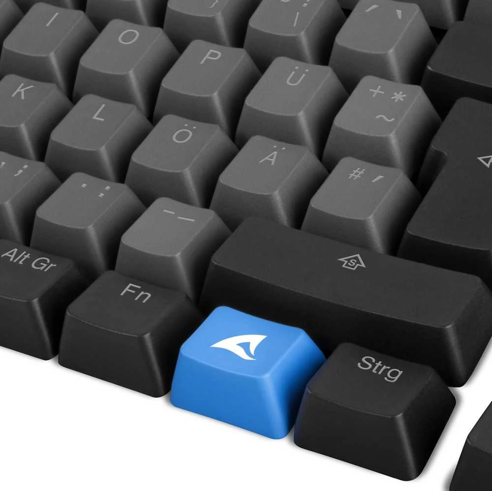 Klaviatūra Keychron Sharkoon SKILLER SAC20, keycap (juoda, 115 vienetų, ISO išdėstymas (DE))