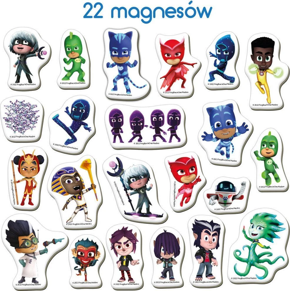 Lean Toys Magnetinių lipdukų rinkinys PJ Masks, 22 vnt.
