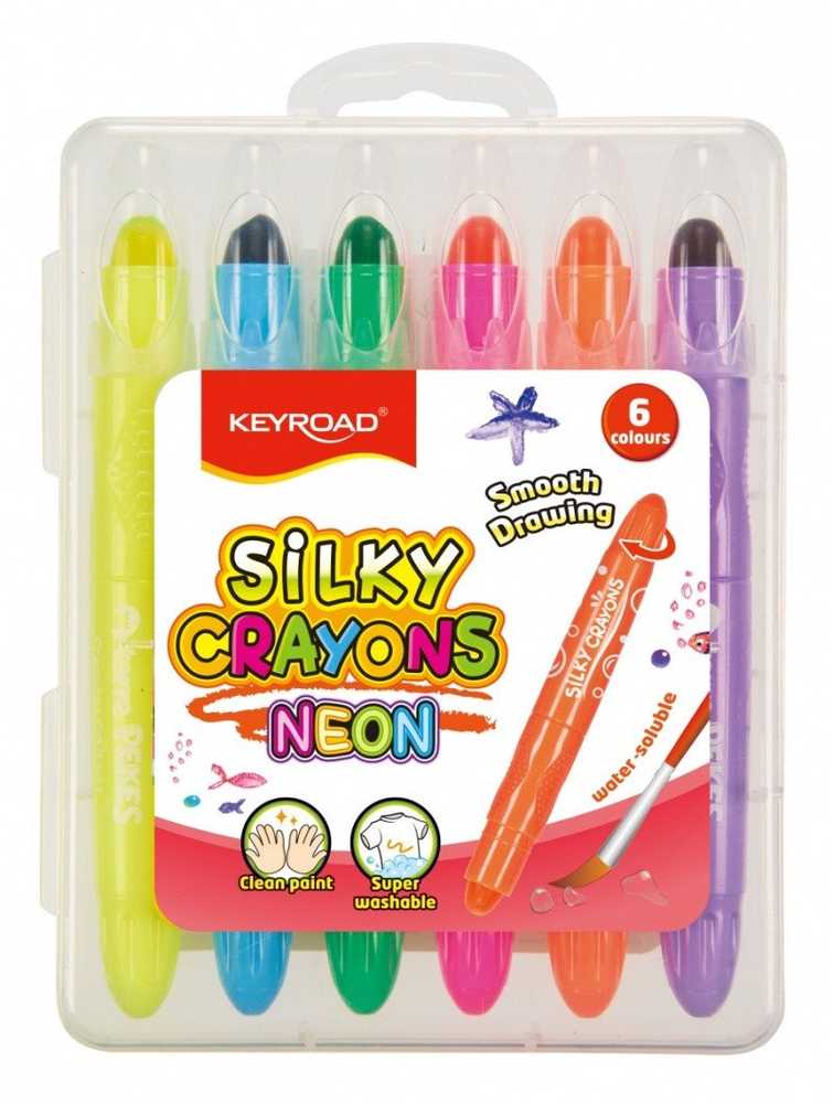 Keyroad Neon geliniai pieštukai, 6 vnt., neoninių spalvų mišinys