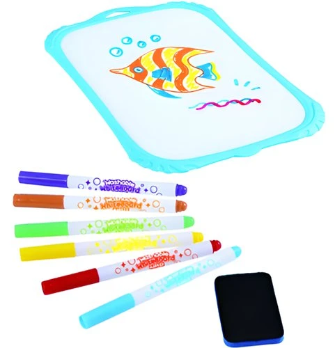 Dvipusė balta magnetinė lenta Keyroad, A4 formato, su plastikiniu rėmeliu, 6 žymekliai