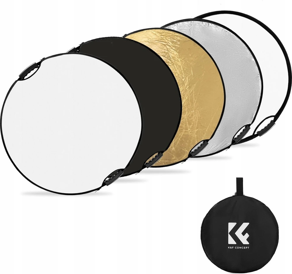 K&F 5 viename apvalių reflektorių rinkinys – 110 cm