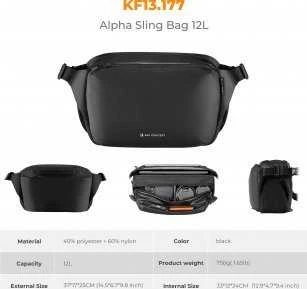 K&F Concept Urban Wander Sling 12L fotoaparato krepšys – juodas