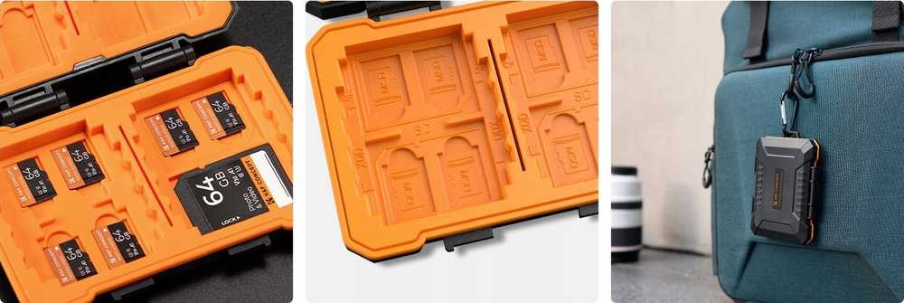 Dėklas Case Pancerne / Vandeniui Atsparus Kortų Pamięci TF Micro SD XQD CF / SIM kortoms - K&F Concept / KF31.080