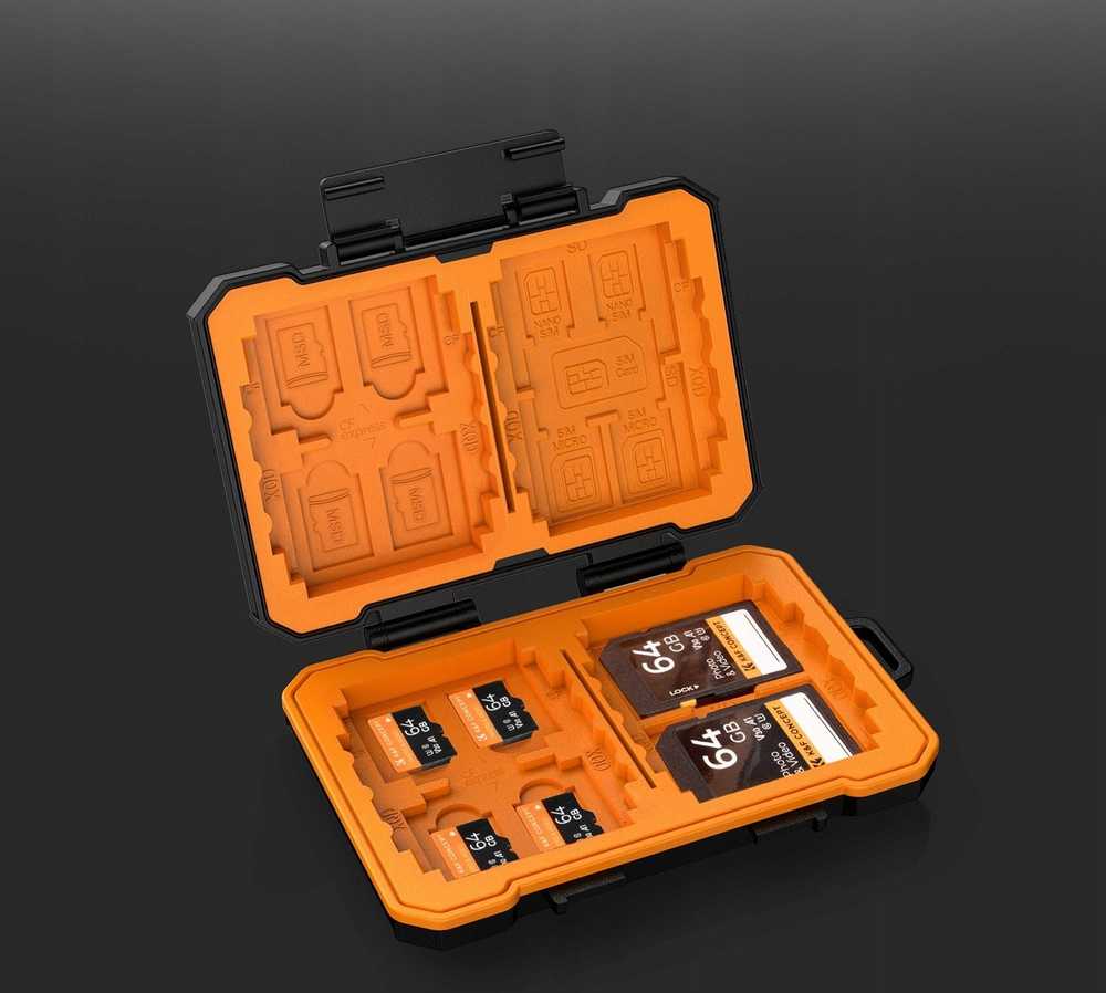Dėklas Case Pancerne / Vandeniui Atsparus Kortų Pamięci TF Micro SD XQD CF / SIM kortoms - K&F Concept / KF31.080