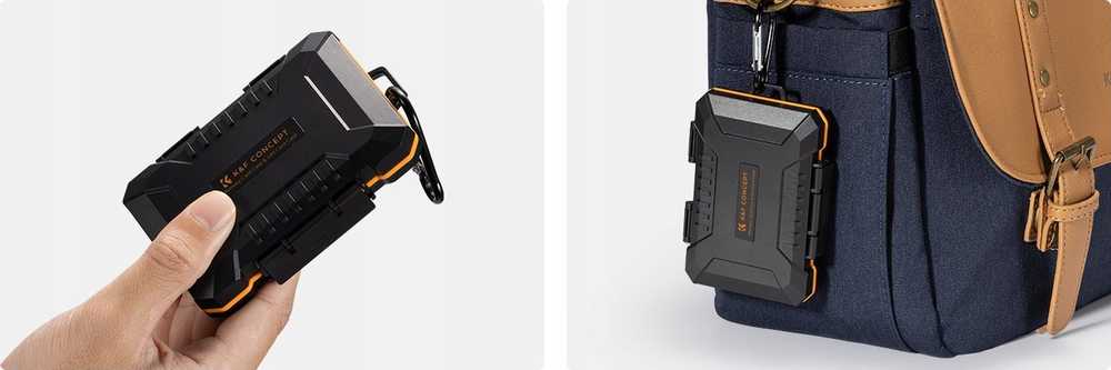 Dėklas Case Pancerne / Vandeniui Atsparus Kortų Pamięci TF Micro SD XQD CF / SIM kortoms - K&F Concept / KF31.080