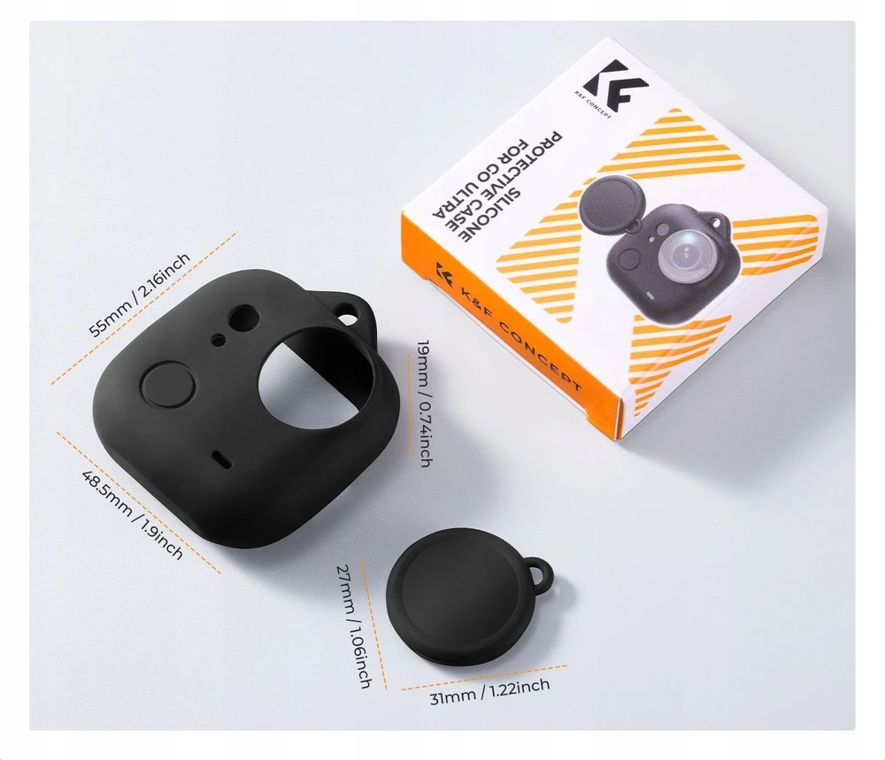 Kf silikoninis dėklas Case apsauginis futliaras + Dangtelis 2in1 / Skirtas Insta360 Go Ultra / K&f / Kf12.0019 (SB11901)