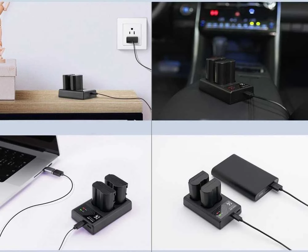 Kf Concept Dvigubas USB įkroviklis, skirtas LP-E17, LPE17, Canon Eos RP M3, M5, M6 77d 800d 8000d / 5AC2628.0008