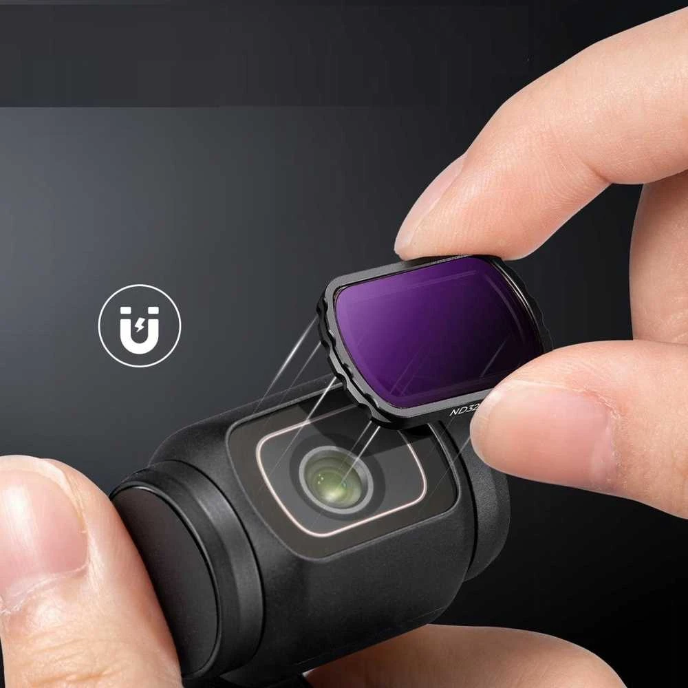 Rinkinys K&f pilkos spalvos filtrai Nd 4in1 Nd4 Nd8 Nd16 Nd32, skirti DJI Osmo Pocket 3 / Sku.2093
