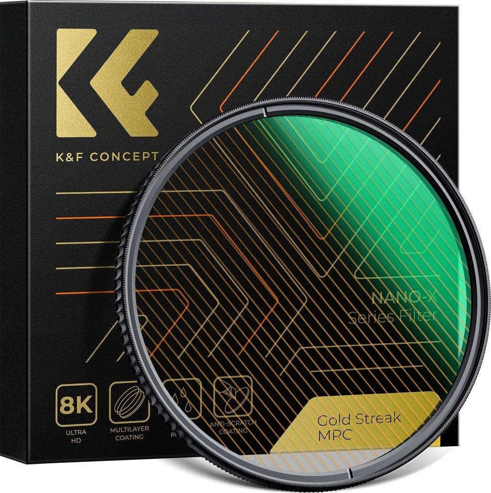 Kf filtro aukso juostelė Anamorfinis filtras Aukso pliūpsniai K&f Nano-x Mrc 52 Mm 52 mm / Kf01.2104