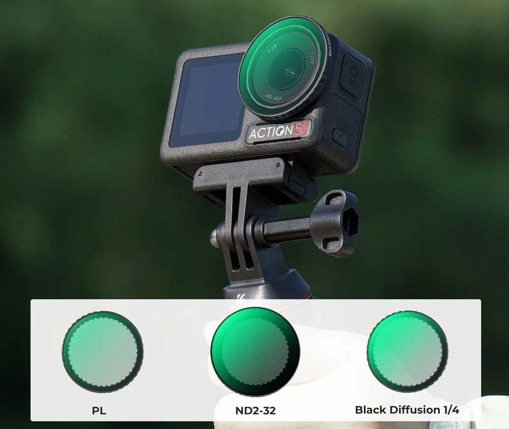 K&F Rinkinys Filtrów 3w1 Pl + Nd2-32 + Juodas Diffusion 1/4 Do Dji Osmo Action 3 4 5 Pro / Sku.2360