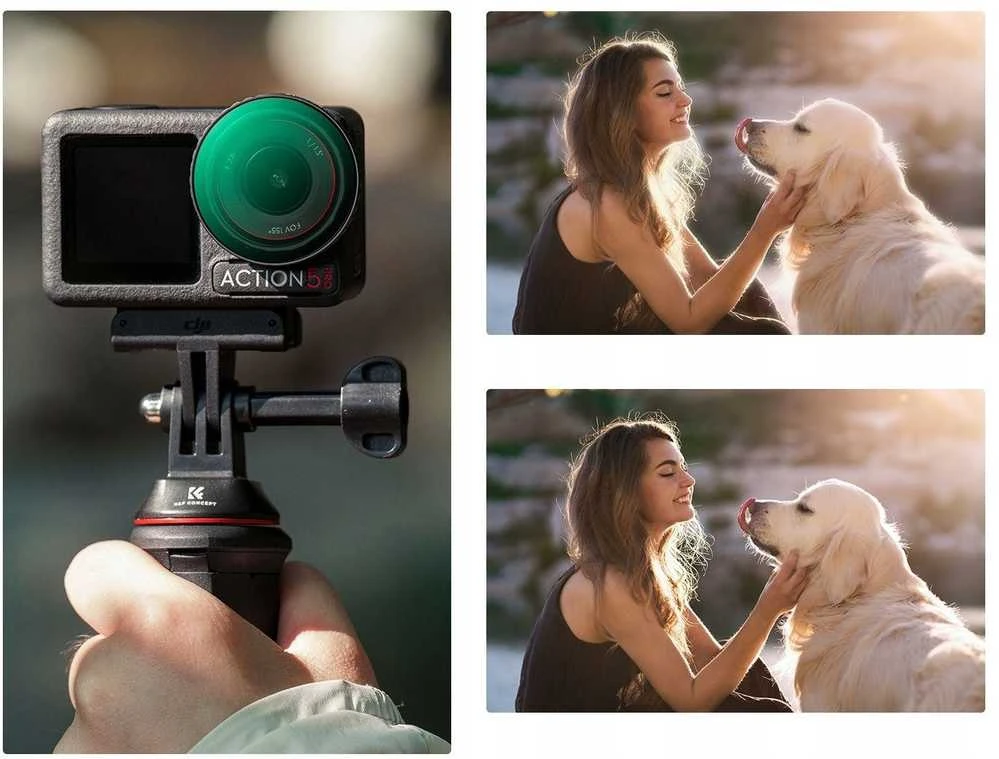 K&F Rinkinys Filtrów 3w1 Pl + Nd2-32 + Juodas Diffusion 1/4 Do Dji Osmo Action 3 4 5 Pro / Sku.2360
