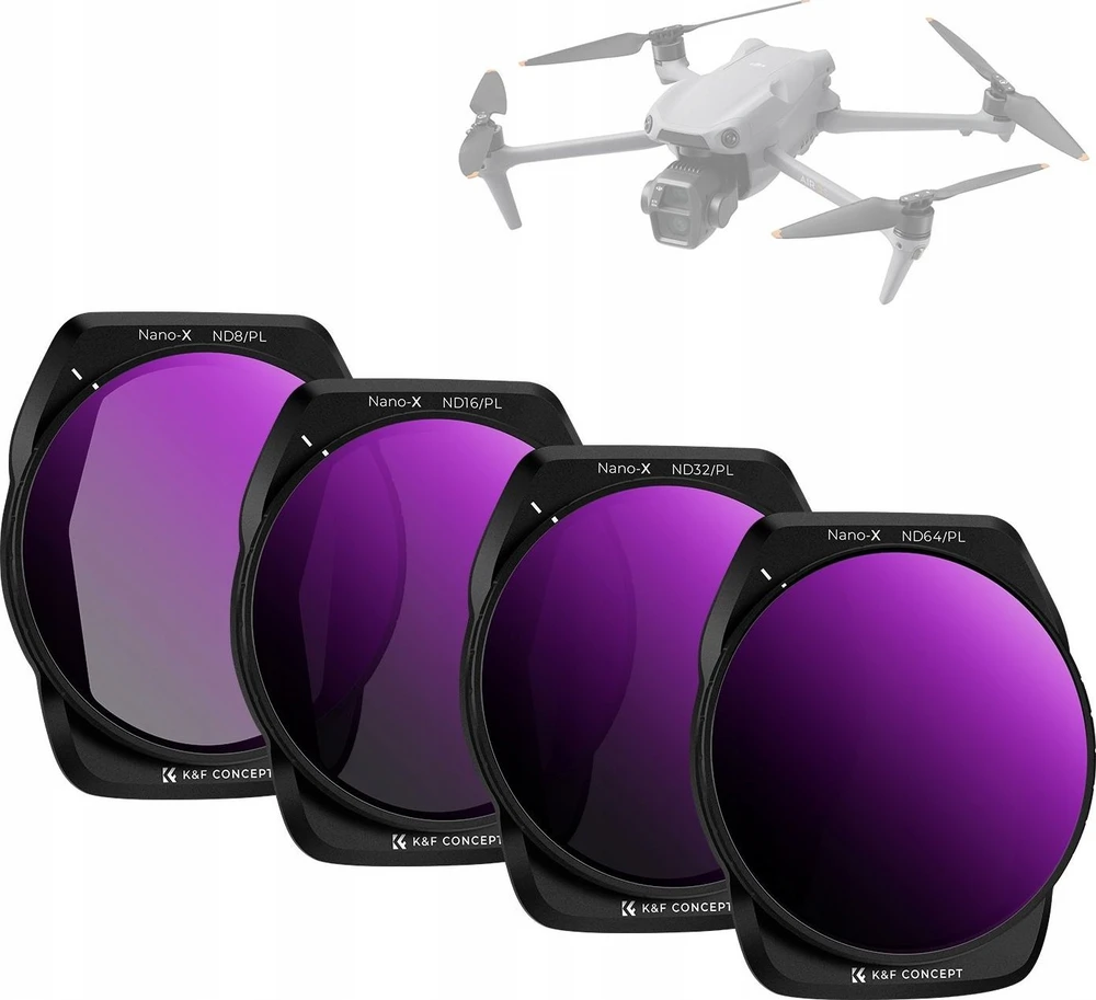 Kf Rinkinys Filtrów Pilka Polaryzacyjny Nd Pl 4w1 Nd8 Nd16 Nd32 Nd64 Dji Air 3s / Sku.2340