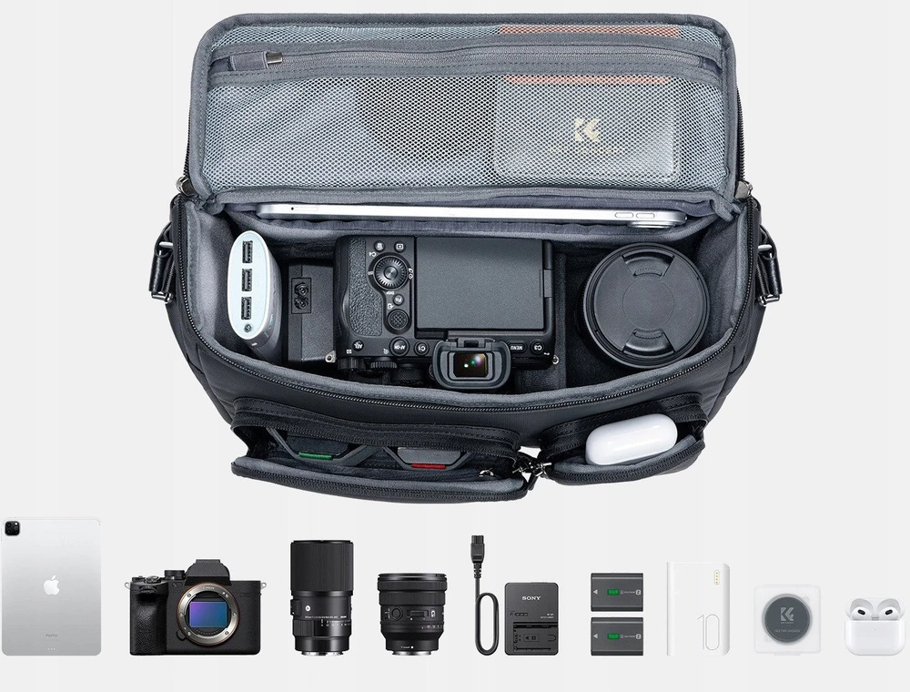 Kf fotoaparato krepšys, 10l dėklas, nuotraukų diržas, DSLR fotoaparatas, dronas, vaizdo kamera, stabilizatorius / Kf13.142 / juodas