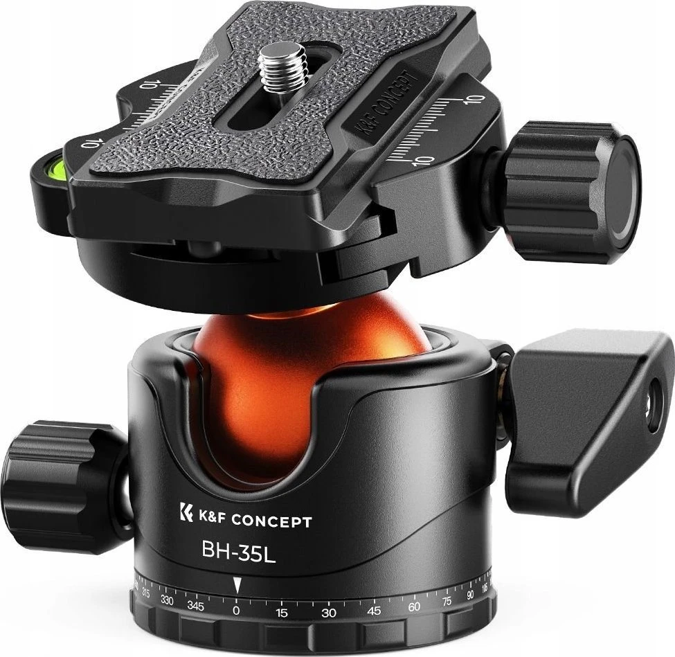 KF galvutė PANORAMIC 3D rutulinė galvutė 15kg K&F CONCEPT KF-35 Aliuminis Arca Swiss / BH-35L / KF31-035