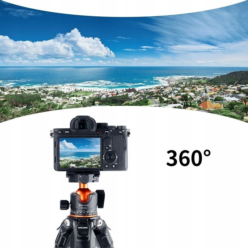 KF galvutė PANORAMIC 3D rutulinė galvutė 15kg K&F CONCEPT KF-35 Aliuminis Arca Swiss / BH-35L / KF31-035