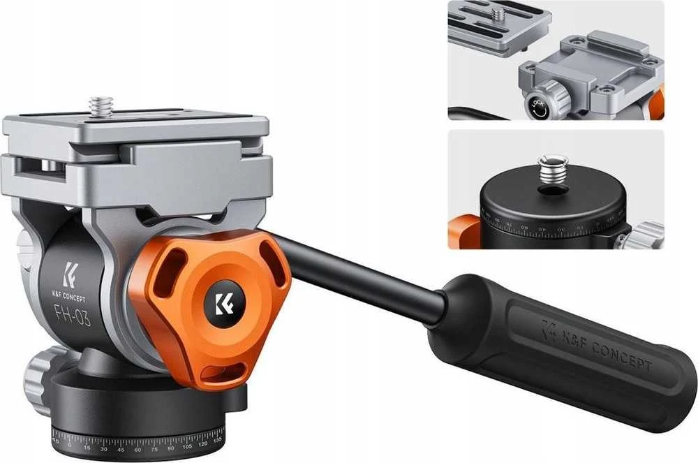 Kf Head Panoramic Video Oil Head K&F FH-03 5kg Metal 1/4 3/8 Arca Swiss / FH-03 / KF31.087