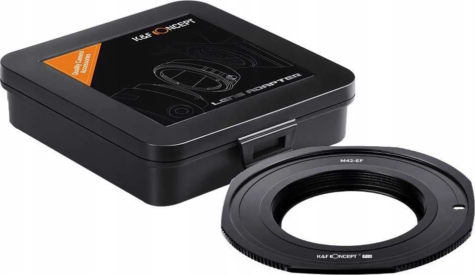 K&F Concept M42-EF adapteris su metaline dėžute