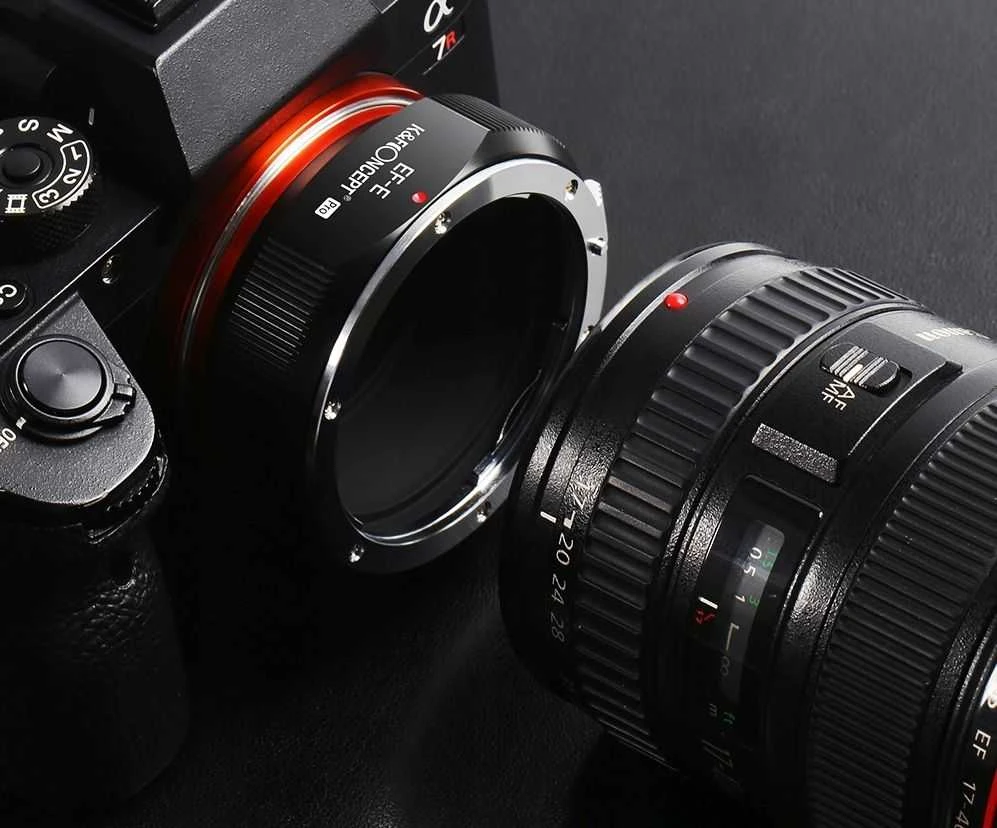 K&F Concept adapteris Sony E korpusui ir Canon EF objektyvui