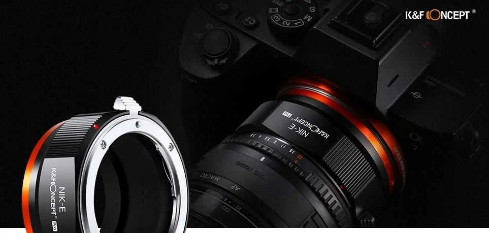 K&F Concept objektyvo adapteris su oranžiniu akcentu
