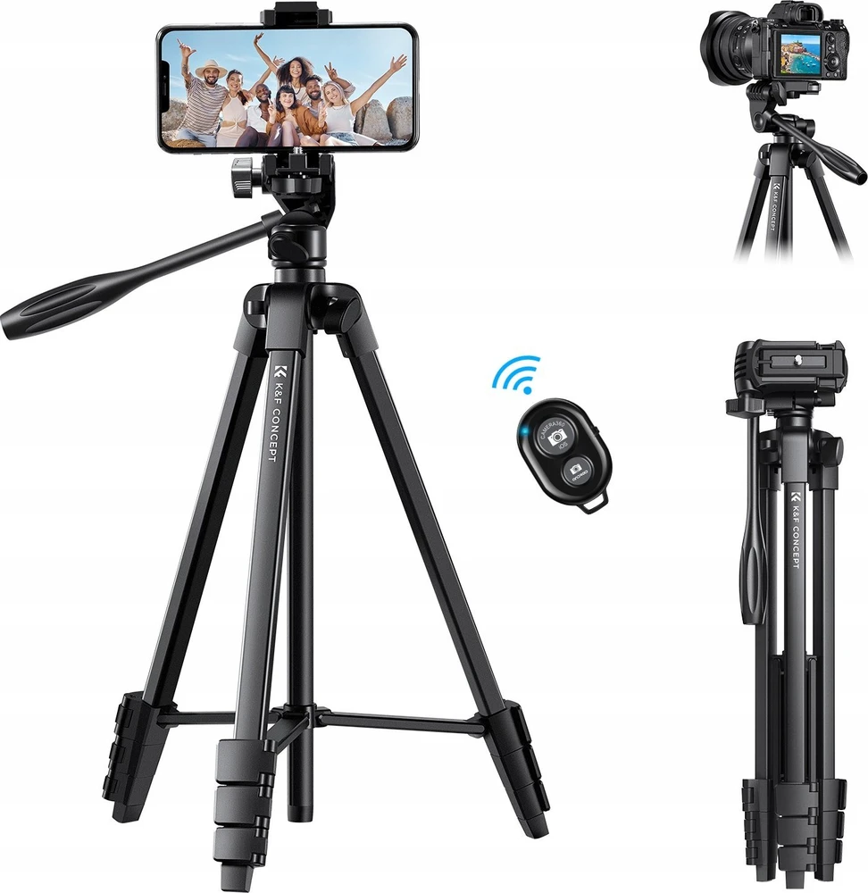 Vaizdo trikojis - K&F Concept S174A1 vaizdo trikojis 2-in-1 tvirtinimas 3kg juodas