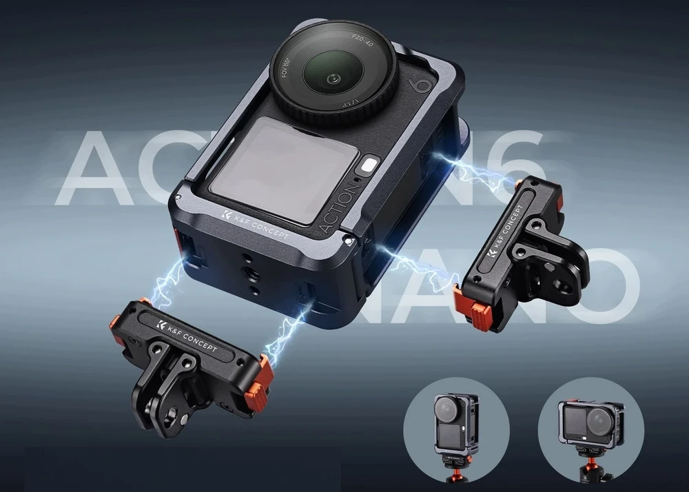 Kf Apsauginis rėmas Frame Mount laikiklis skirtas Dji Osmo Action 6 Metal Iso K&f / Kf12.0066 (SB12446)