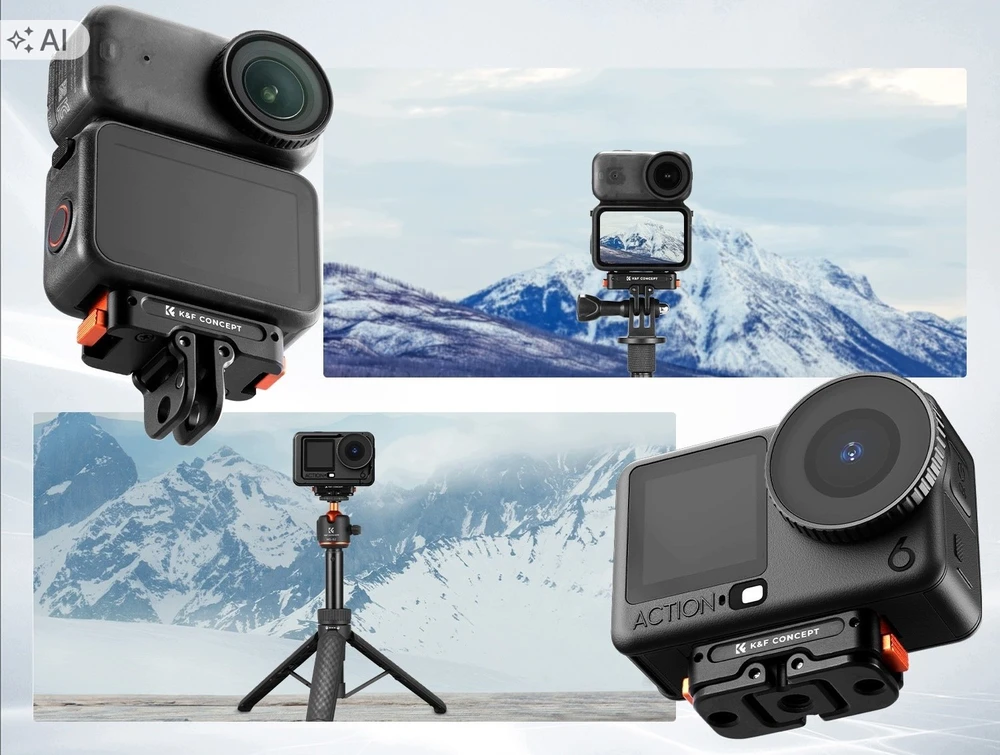 Kf Magnetinio adapterio laikiklis su greituoju sujungimu 360° skirtas Dji Osmo Action 6 / Nano / K&f / Kf12.0027 (SB12465)