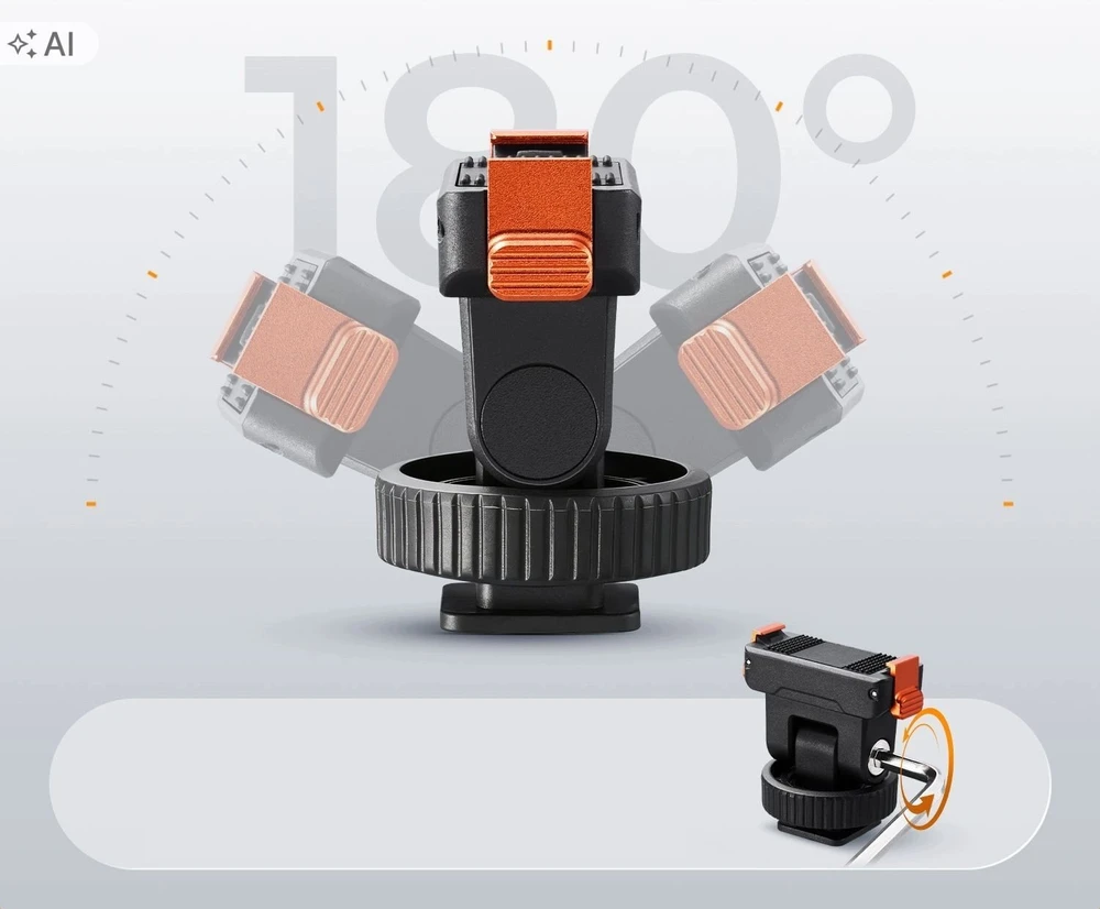 Kf Magnetinis adapterio laikiklis su greituoju sujungimu skirtas Dji Osmo Action 6 / Nano / 1/4'' sriegis / Iso / Kf12.0058 (SB12457)